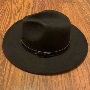 Brand New Black Western Poly Wool Hat L